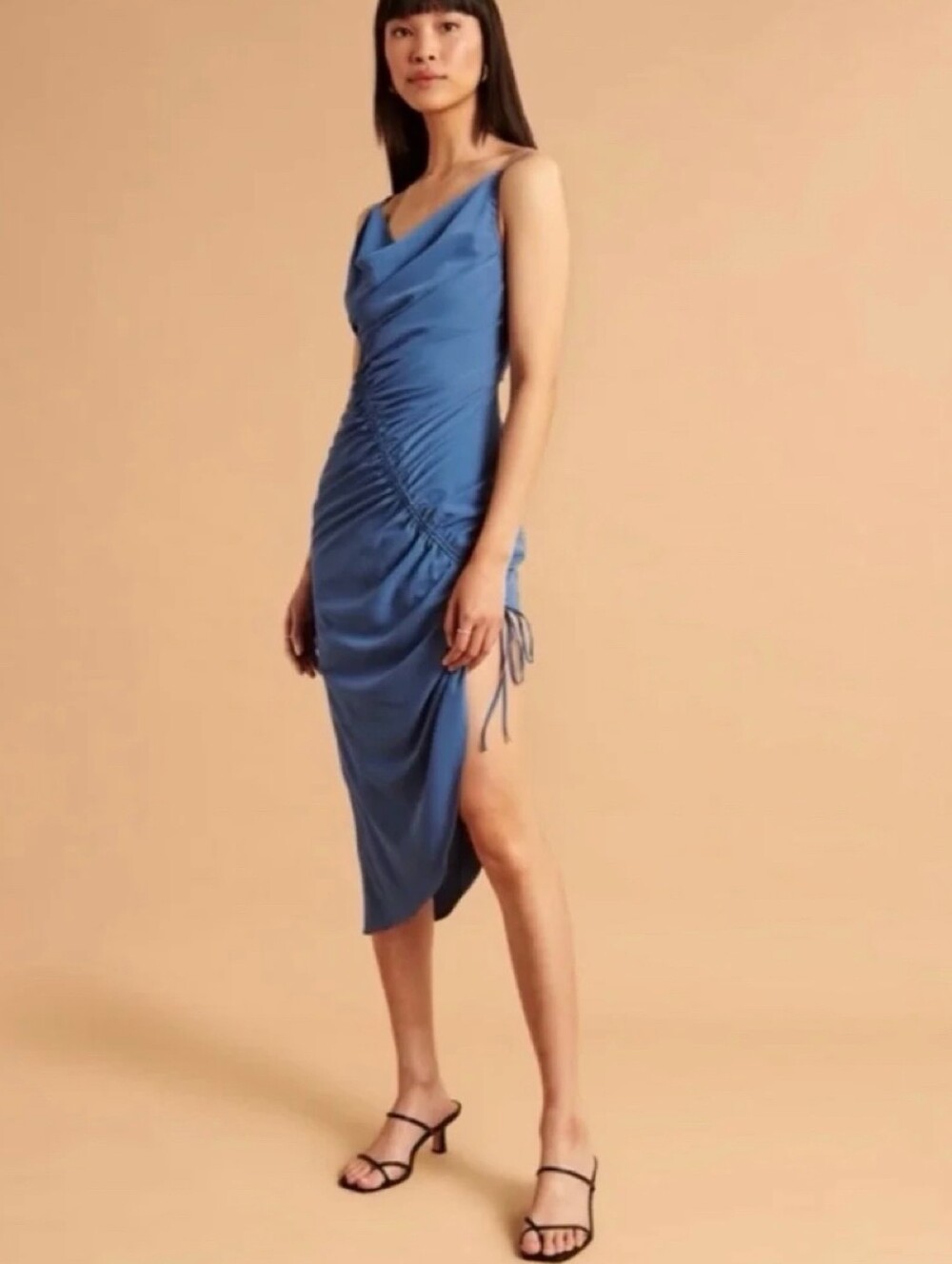 Abercrombie & Fitch Women's Asymmetrical Cinched Midi Dress XXS